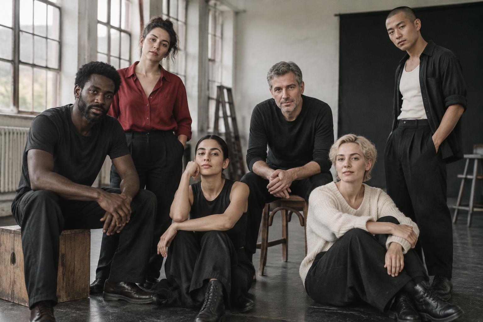 A group of performers in a studio